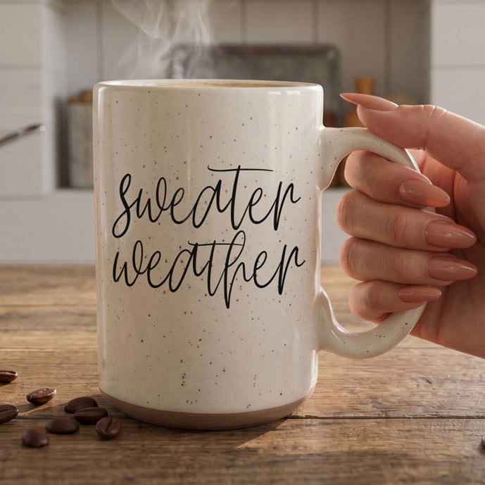 Sweater Weather Ceramic Mug — 16 oz