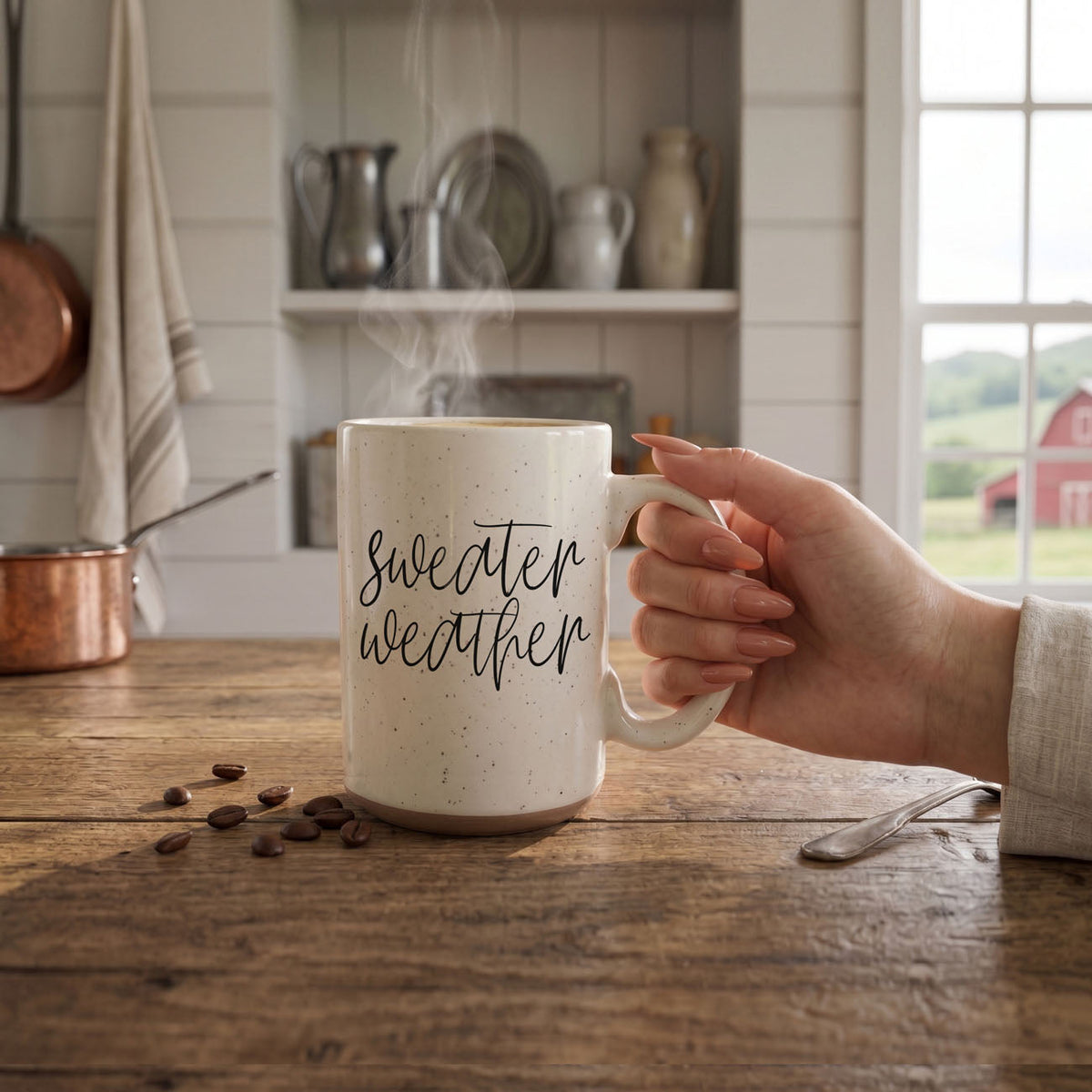 Sweater Weather Ceramic Mug — 16 oz