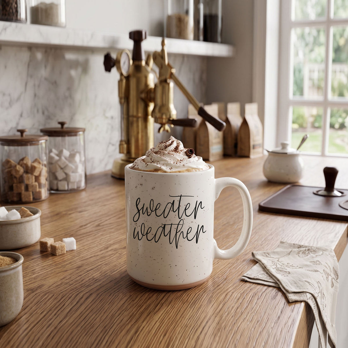 Sweater Weather Ceramic Mug — 16 oz