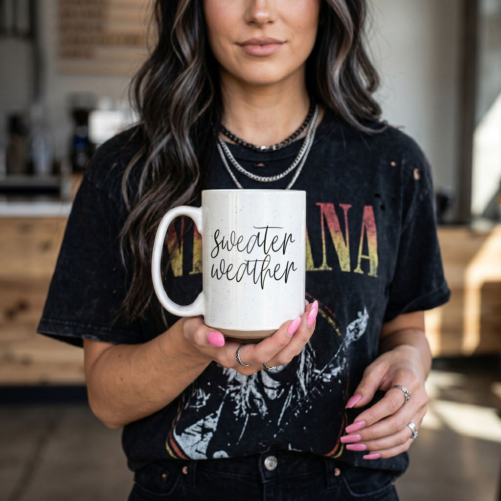Sweater Weather Ceramic Mug — 16 oz