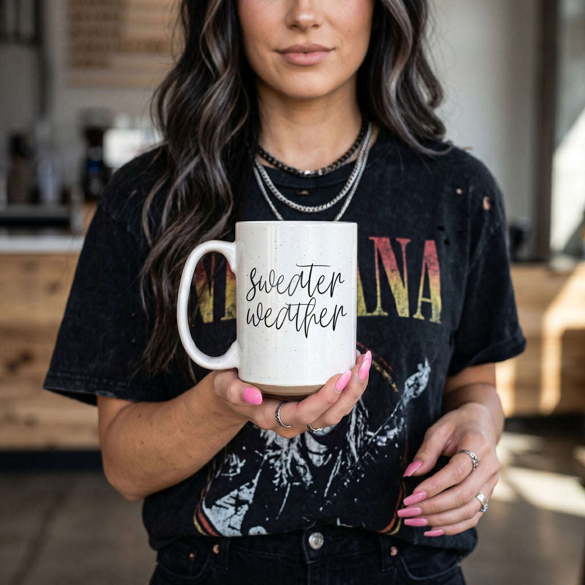 Sweater Weather Ceramic Mug — 16 oz