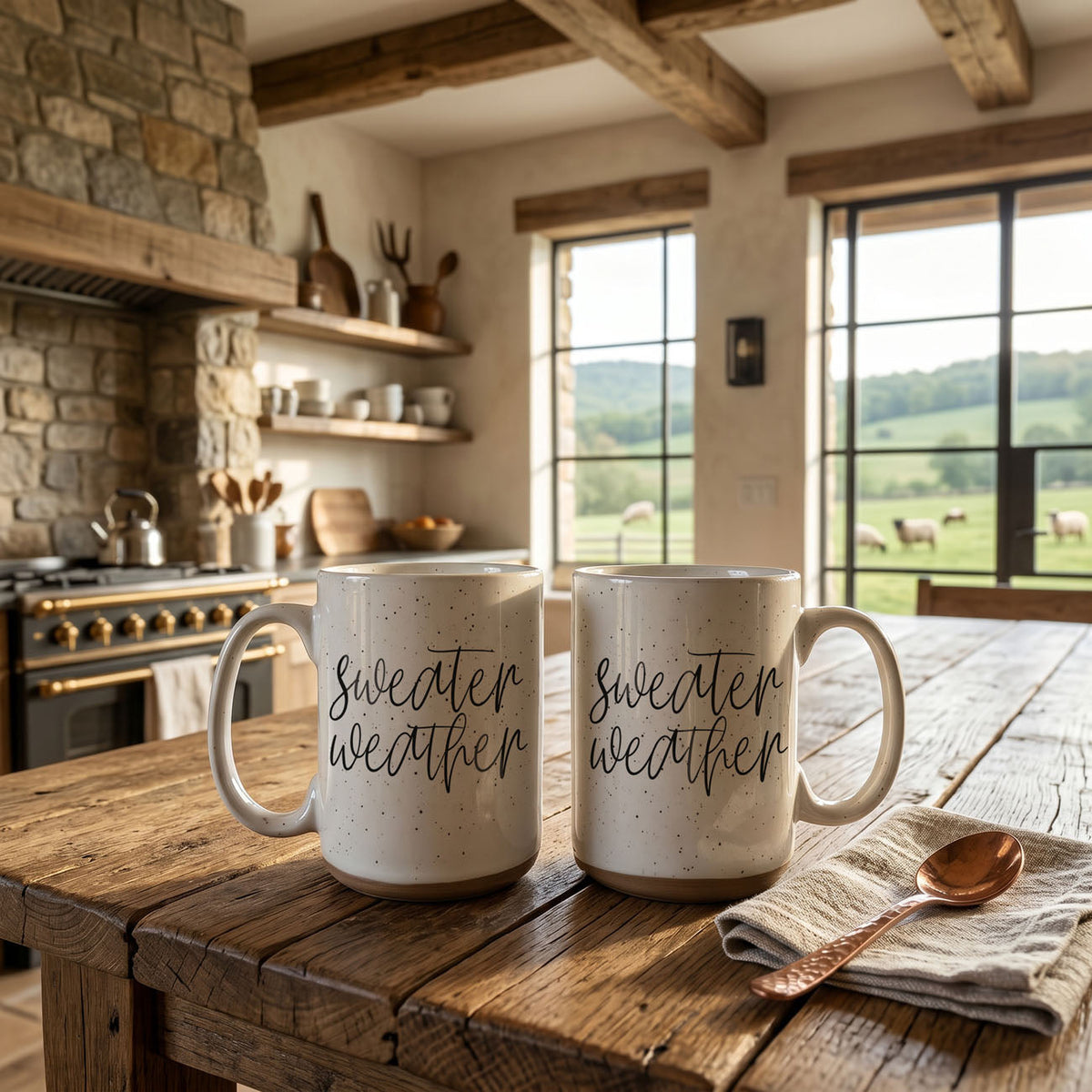 Sweater Weather Ceramic Mug — 16 oz