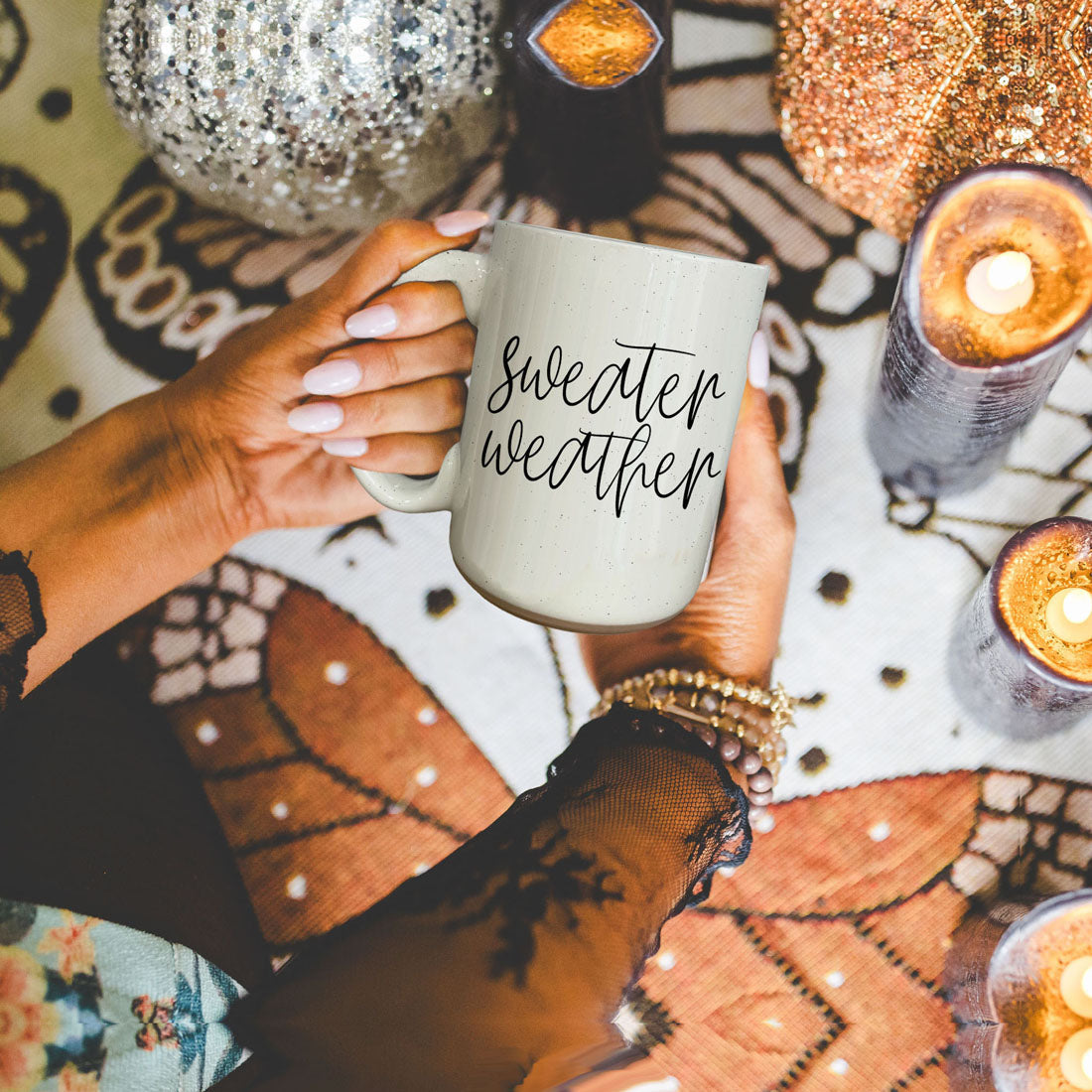 Sweater Weather Ceramic Mug — 16 oz