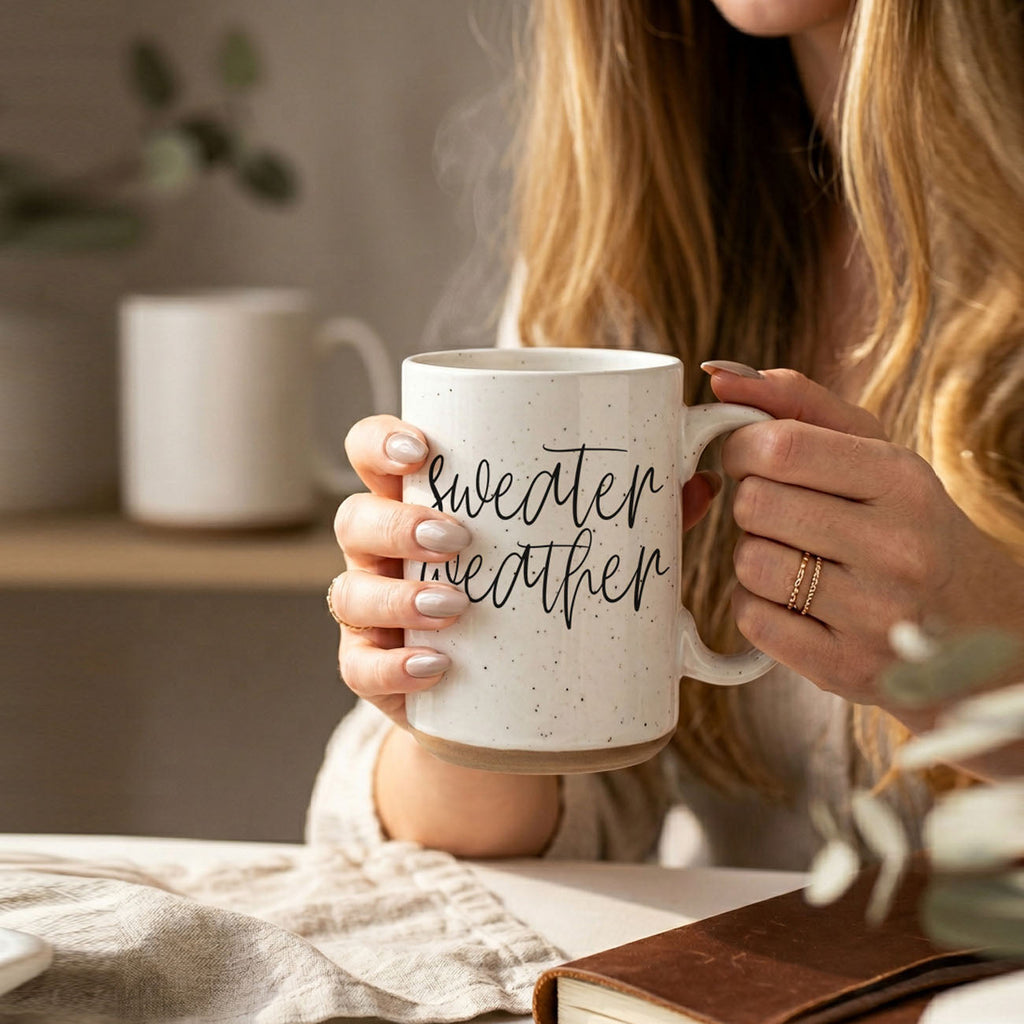 Sweater Weather Ceramic Mug — 16 oz