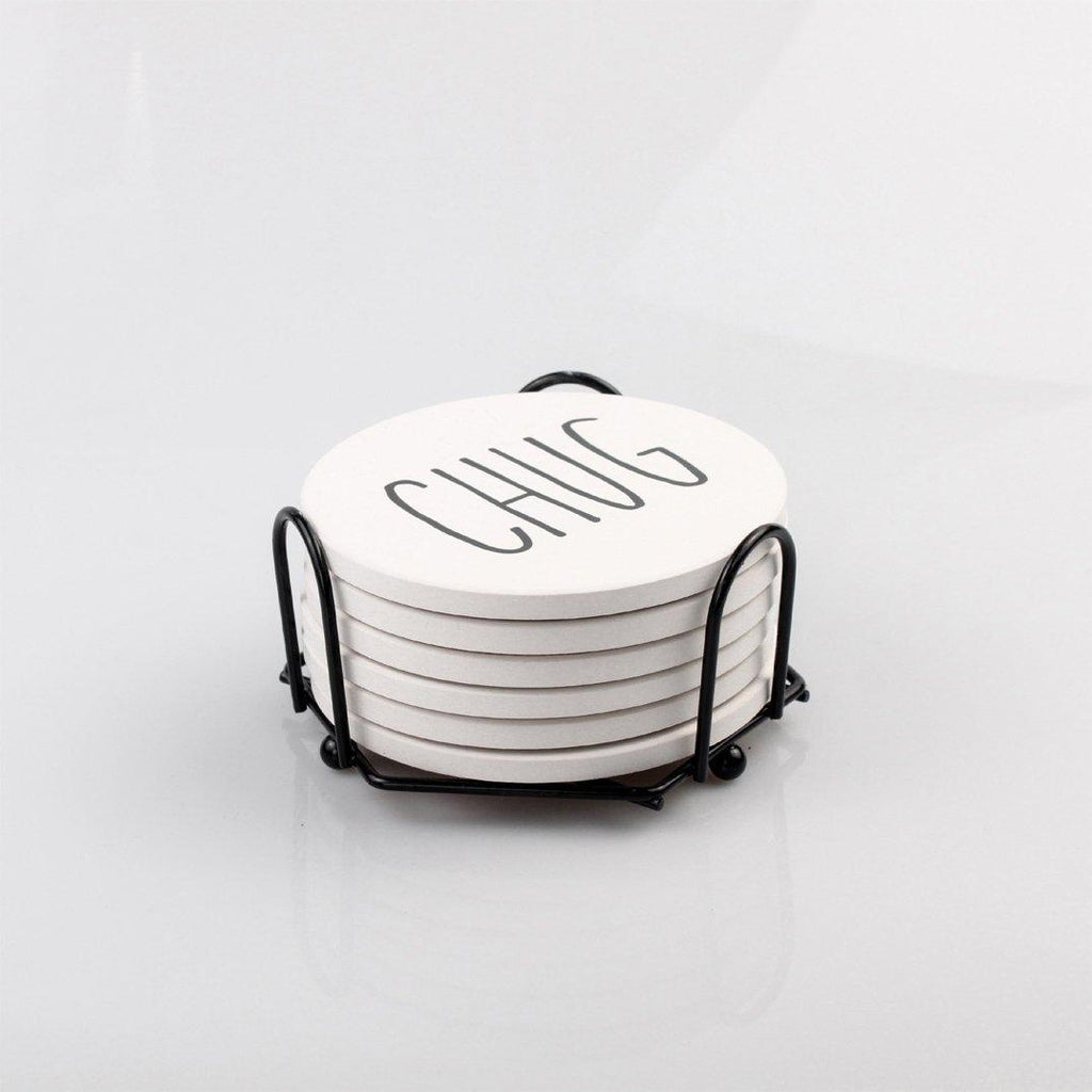 Minimalist Word Ceramic Coasters