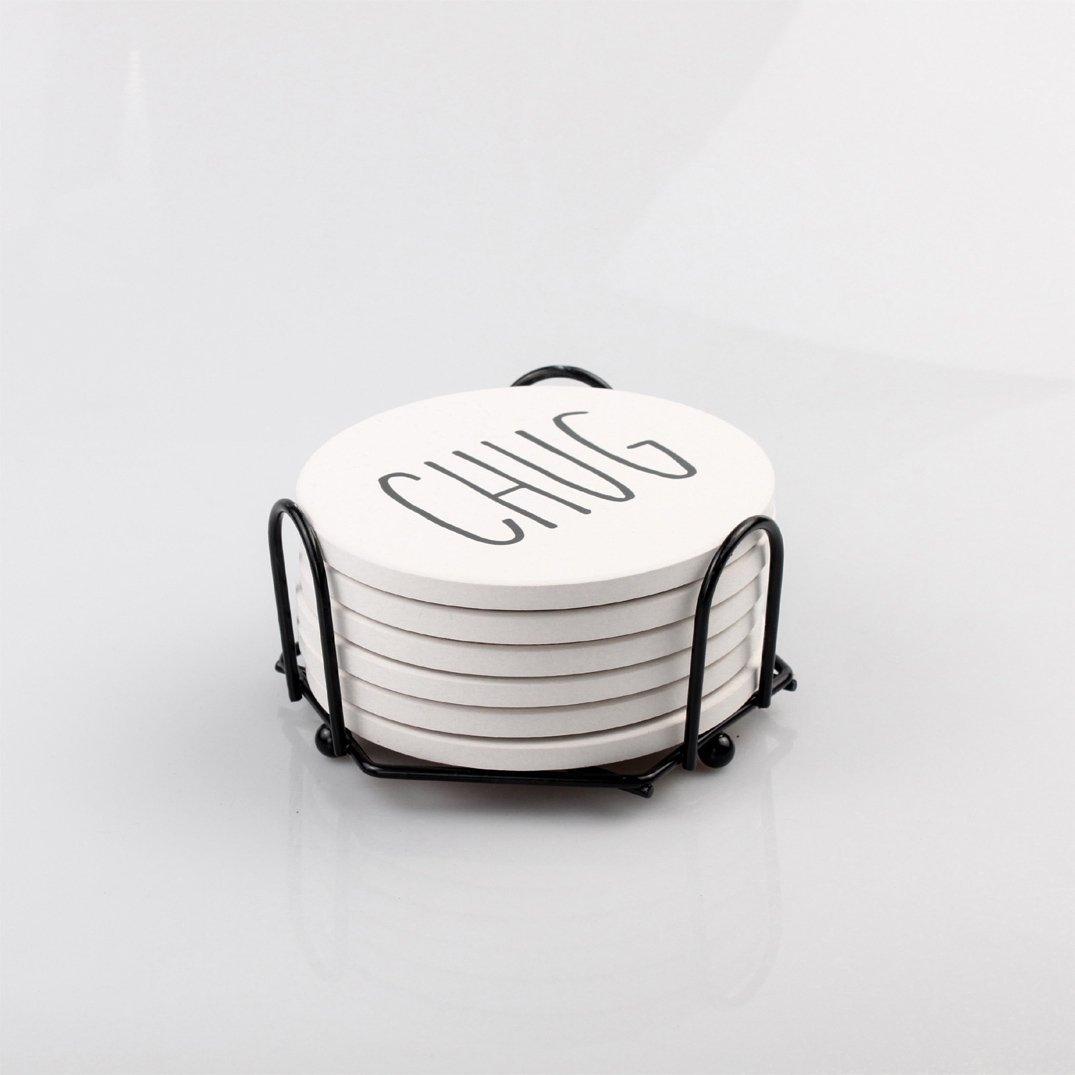 Minimalist Word Ceramic Coasters