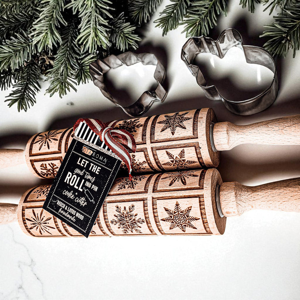 Christmas Embossed Rolling Pin — Choice of Design