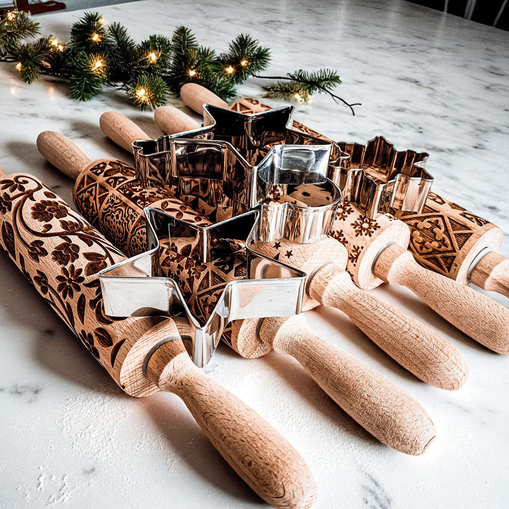 Christmas Embossed Rolling Pin — Choice of Design