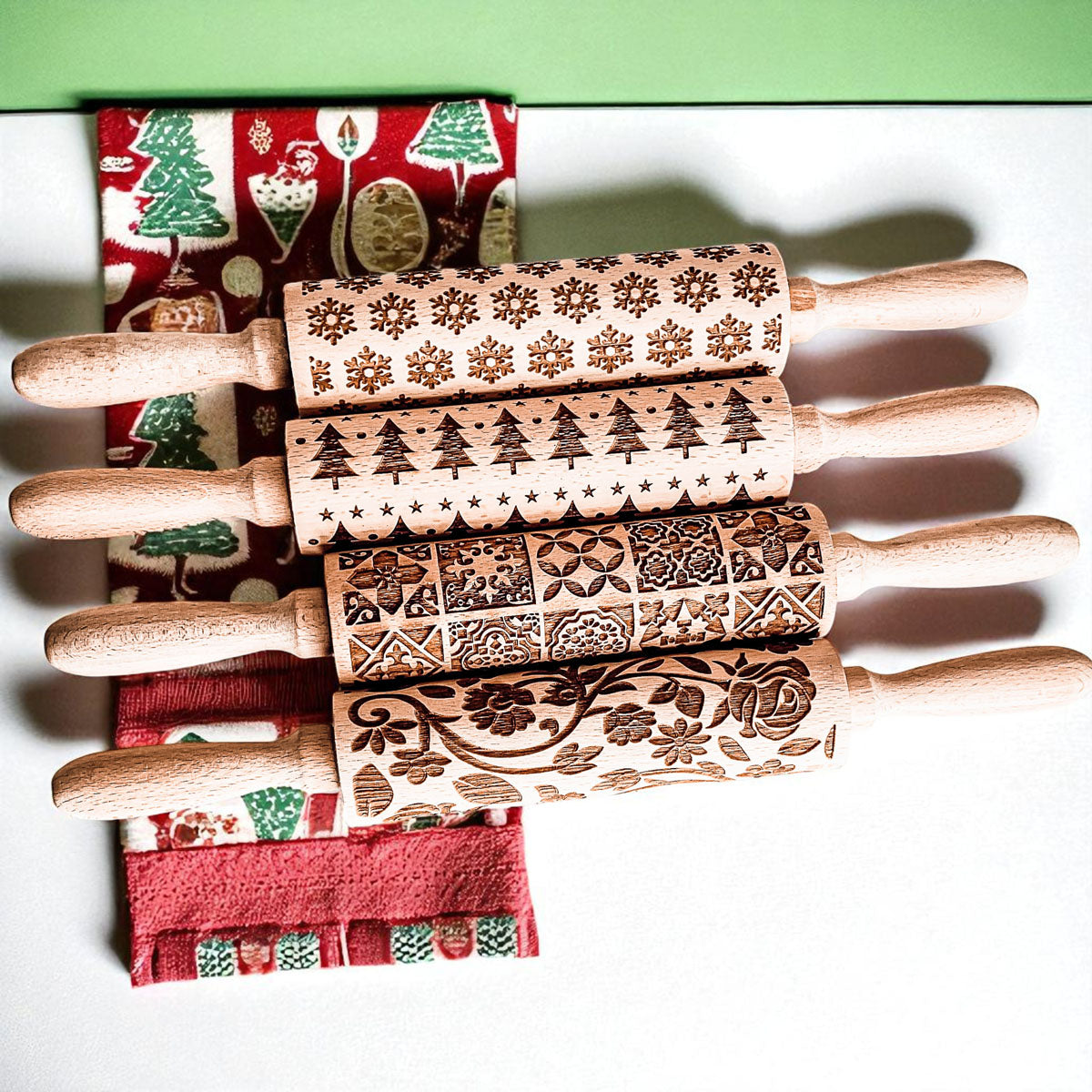 Christmas Embossed Rolling Pin — Choice of Design