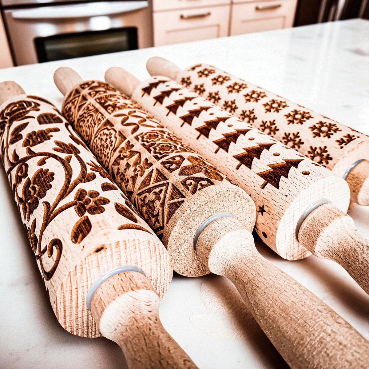 Christmas Embossed Rolling Pin — Choice of Design