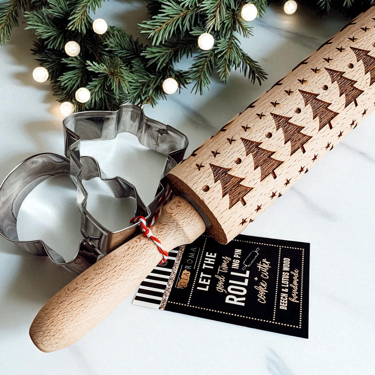 Christmas Embossed Rolling Pin — Choice of Design