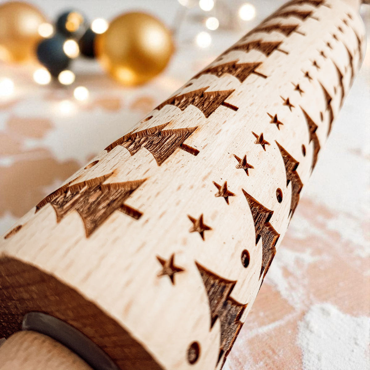 Christmas Embossed Rolling Pin — Choice of Design