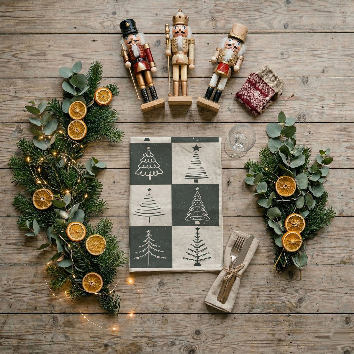 Christmas Flour Sack Kitchen Towel — Choice of Holiday Design