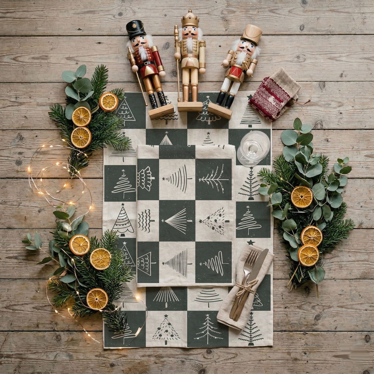 Christmas Flour Sack Kitchen Towel — Choice of Holiday Design