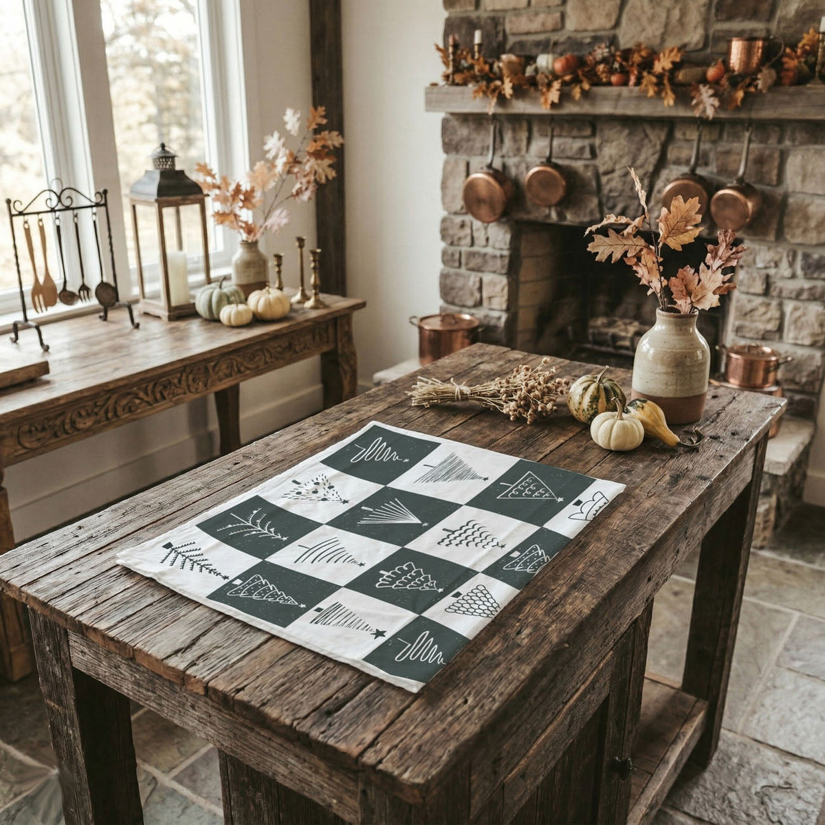Christmas Flour Sack Kitchen Towel — Choice of Holiday Design