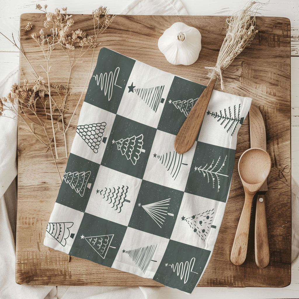 Christmas Flour Sack Kitchen Towel — Choice of Holiday Design