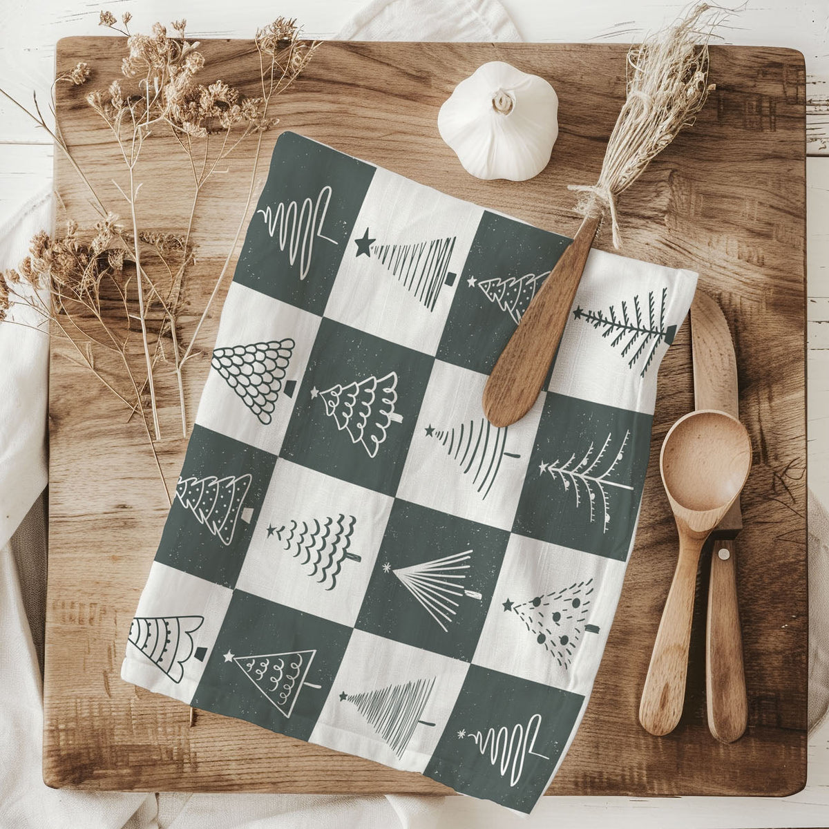 Christmas Flour Sack Kitchen Towel — Choice of Holiday Design