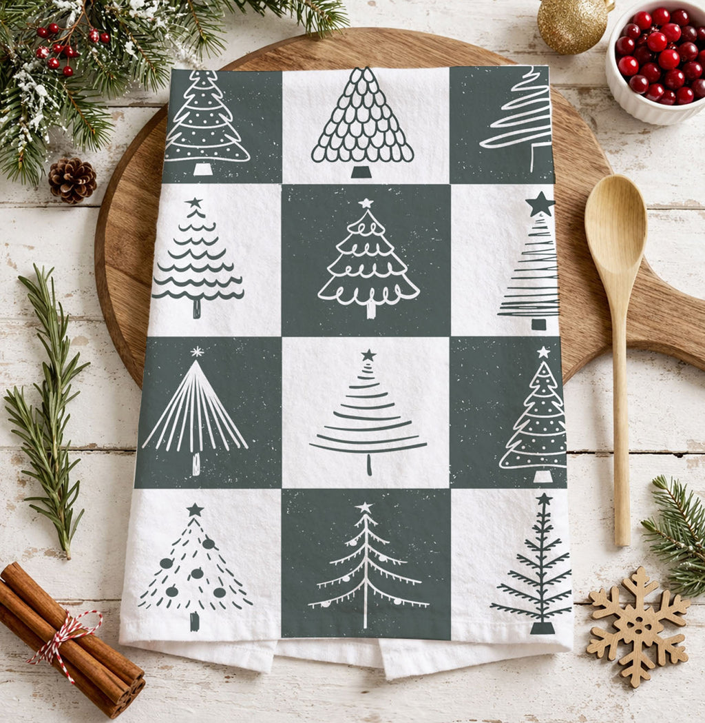 Christmas Flour Sack Kitchen Towel — Choice of Holiday Design