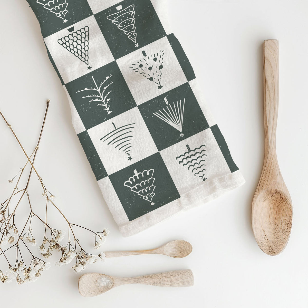 Christmas Flour Sack Kitchen Towel — Choice of Holiday Design