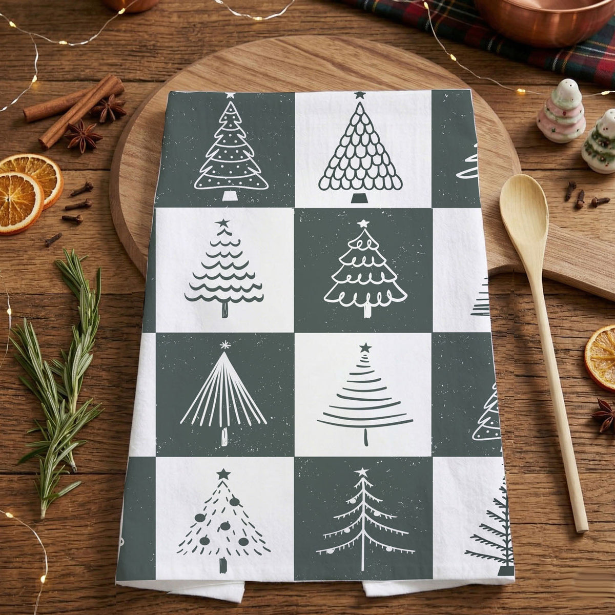 Christmas Flour Sack Kitchen Towel — Choice of Holiday Design