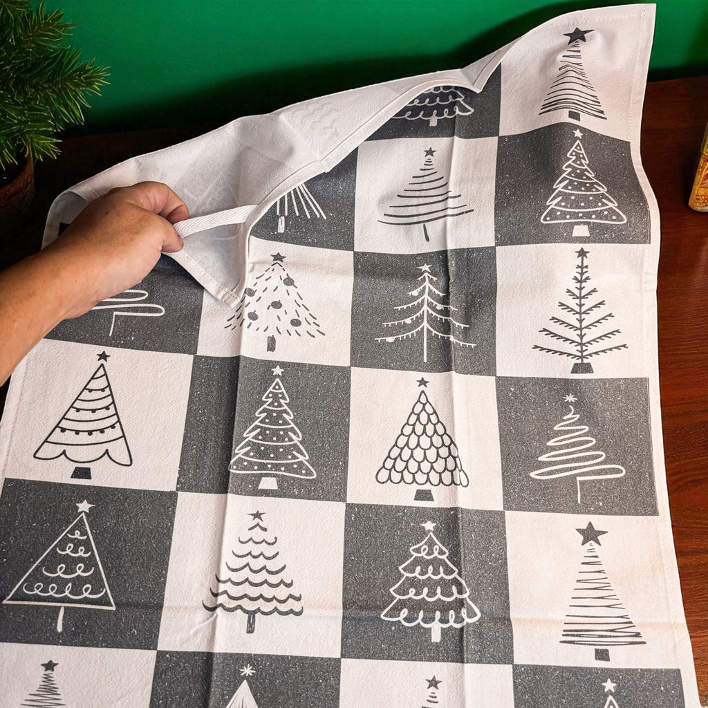 Christmas Flour Sack Kitchen Towel — Choice of Holiday Design
