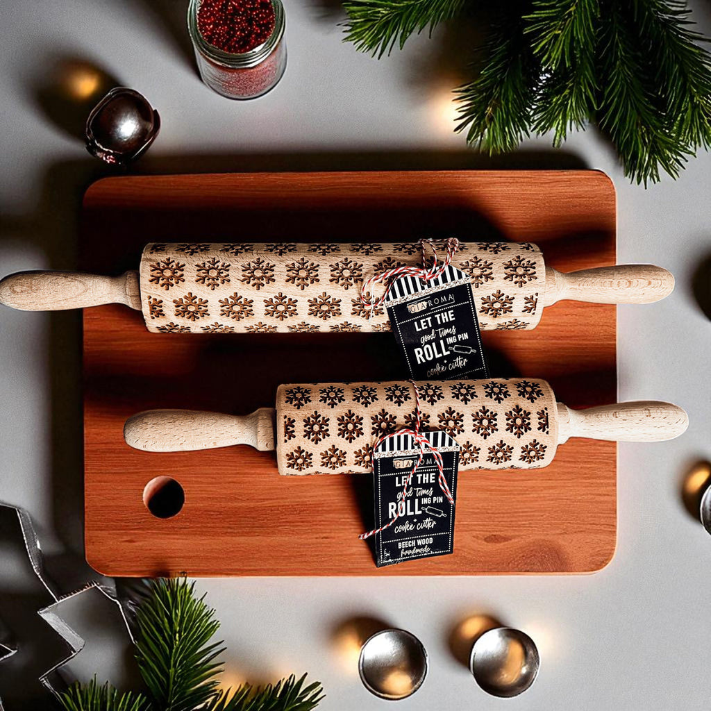 Christmas Embossed Rolling Pin — Choice of Design
