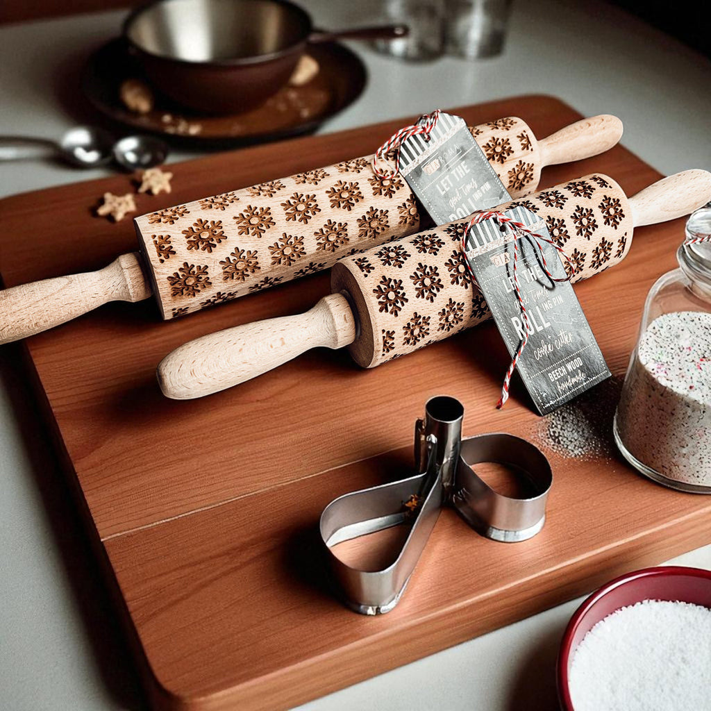 Christmas Embossed Rolling Pin — Choice of Design
