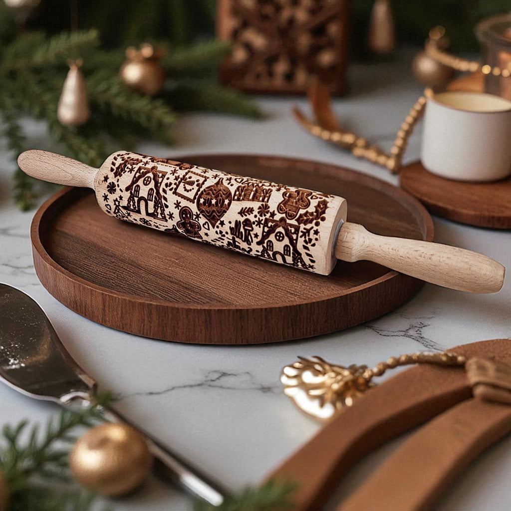 Christmas Embossed Rolling Pin — Choice of Design