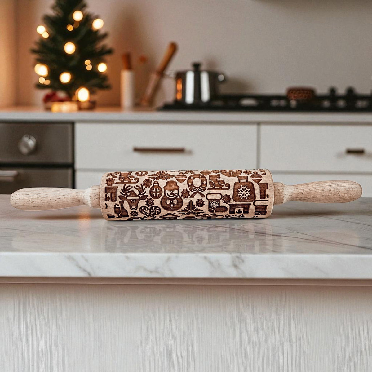 Christmas Embossed Rolling Pin — Choice of Design