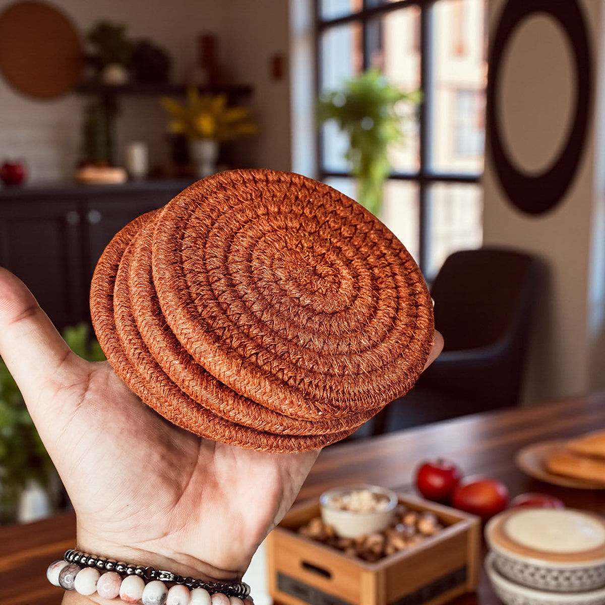 Braided Fall Fabric Coasters — Choice of Set