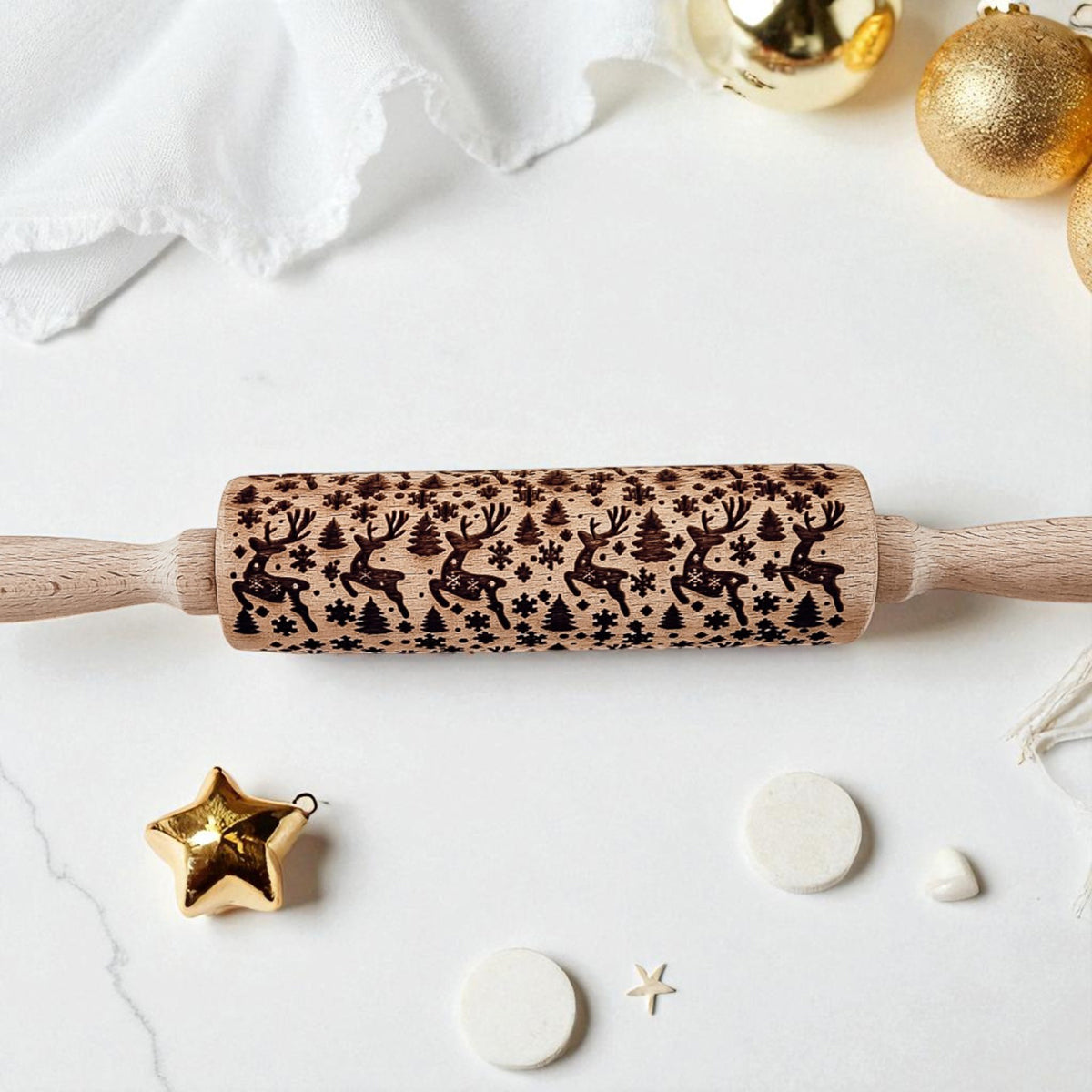 Christmas Embossed Rolling Pin — Choice of Design