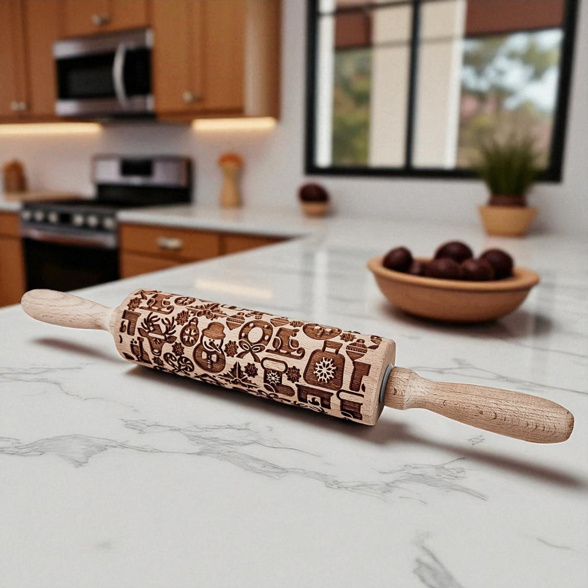 Christmas Embossed Rolling Pin — Choice of Design