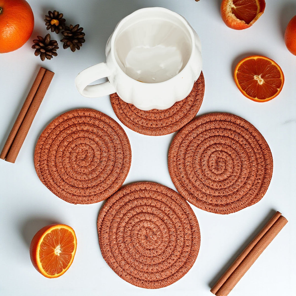 Braided Fall Fabric Coasters — Choice of Set