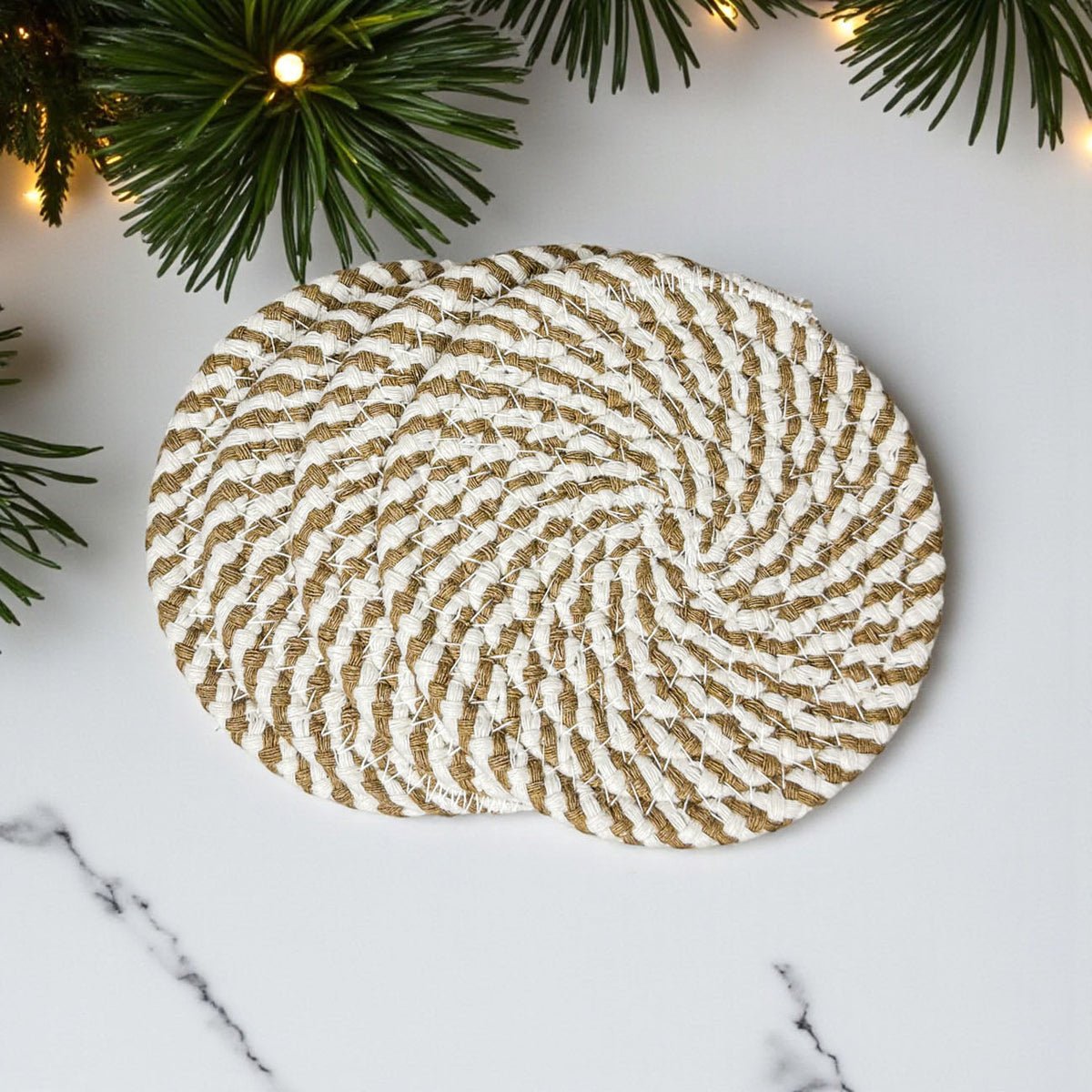 Braided Fall Fabric Coasters — Choice of Set