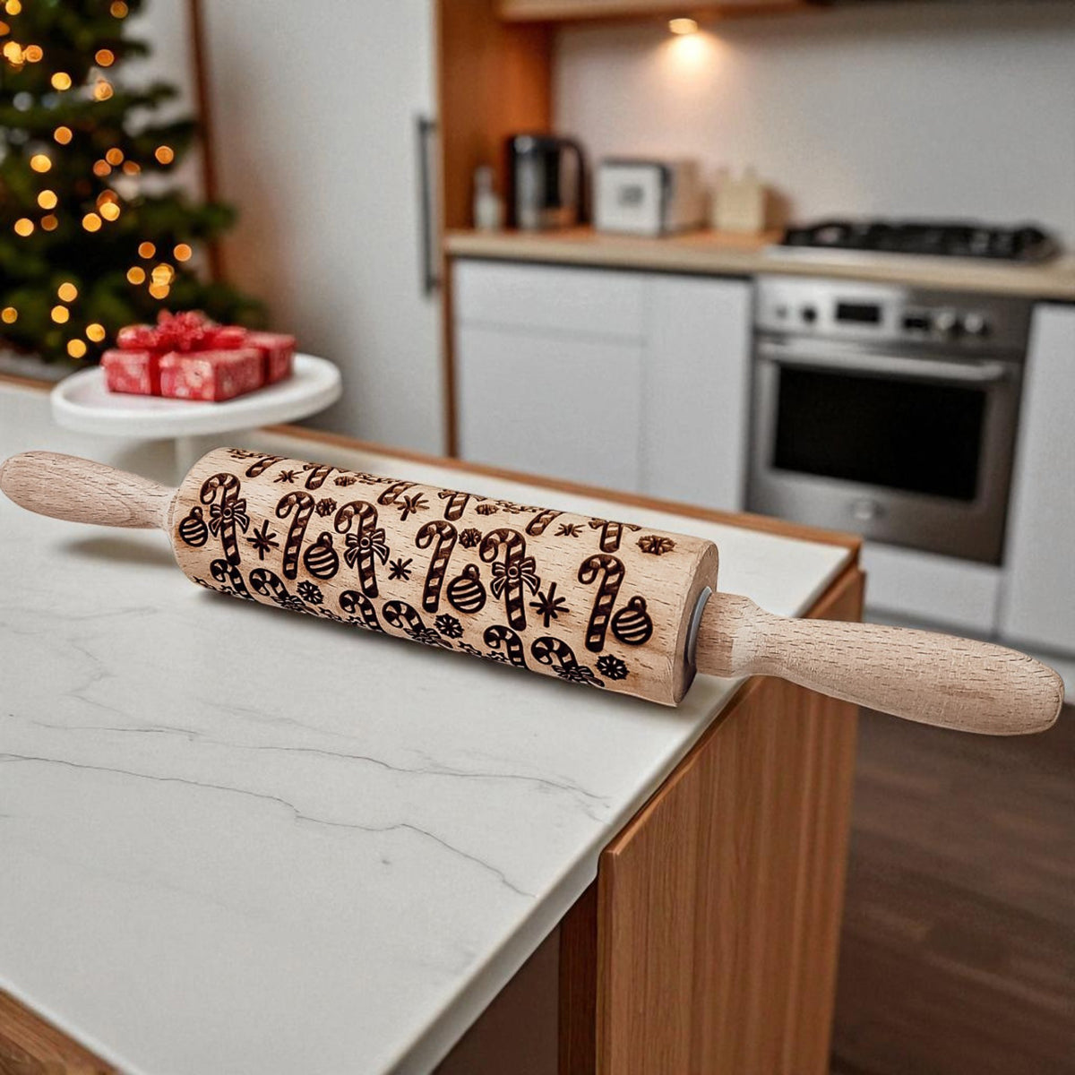 Christmas Embossed Rolling Pin — Choice of Design