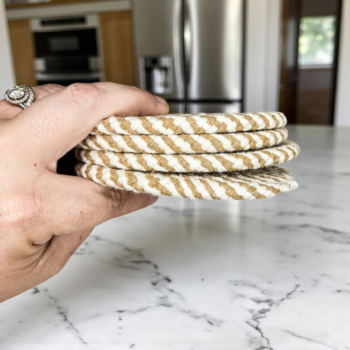Braided Fall Fabric Coasters — Choice of Set