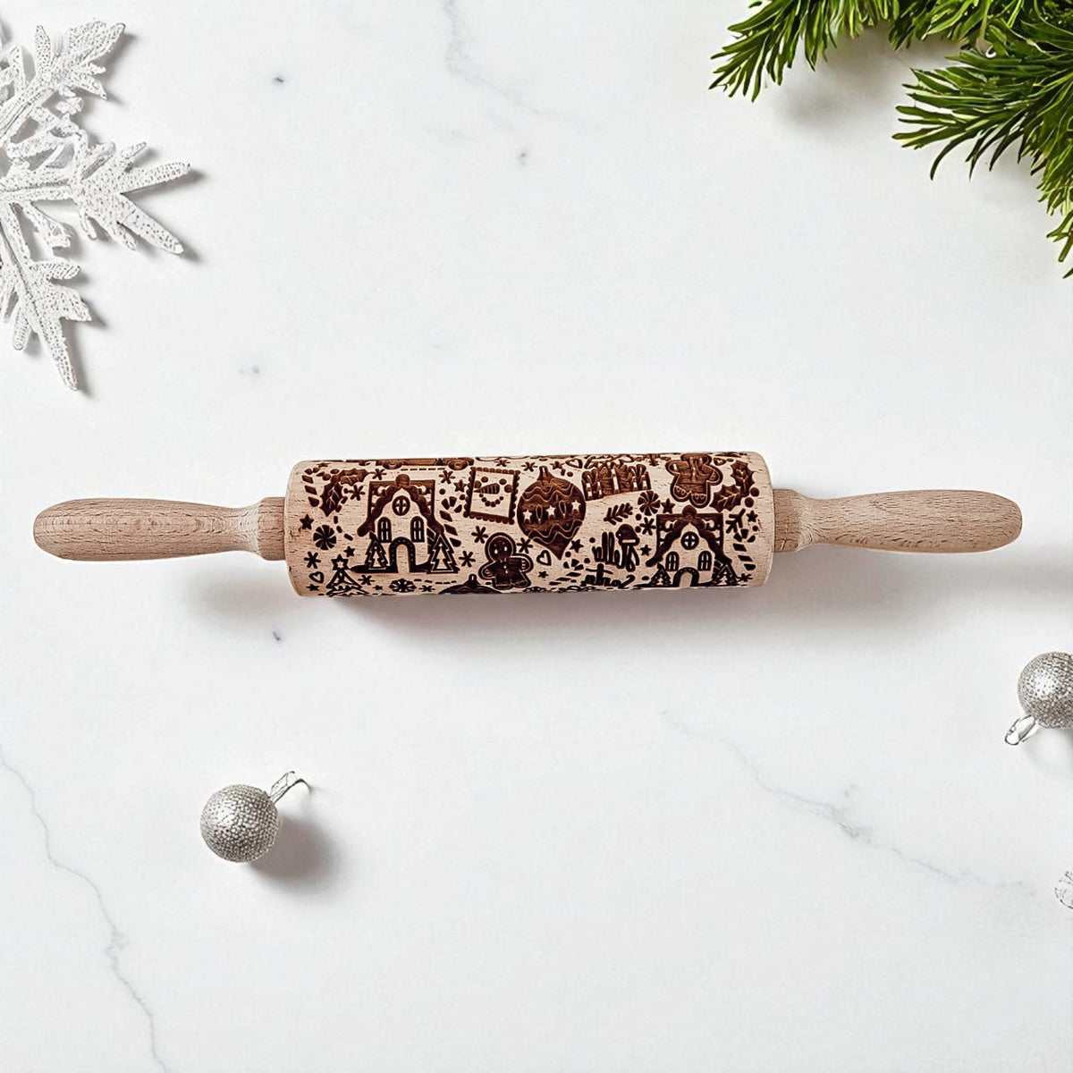 Christmas Embossed Rolling Pin — Choice of Design