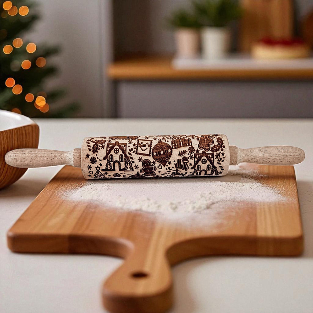 Christmas Embossed Rolling Pin — Choice of Design