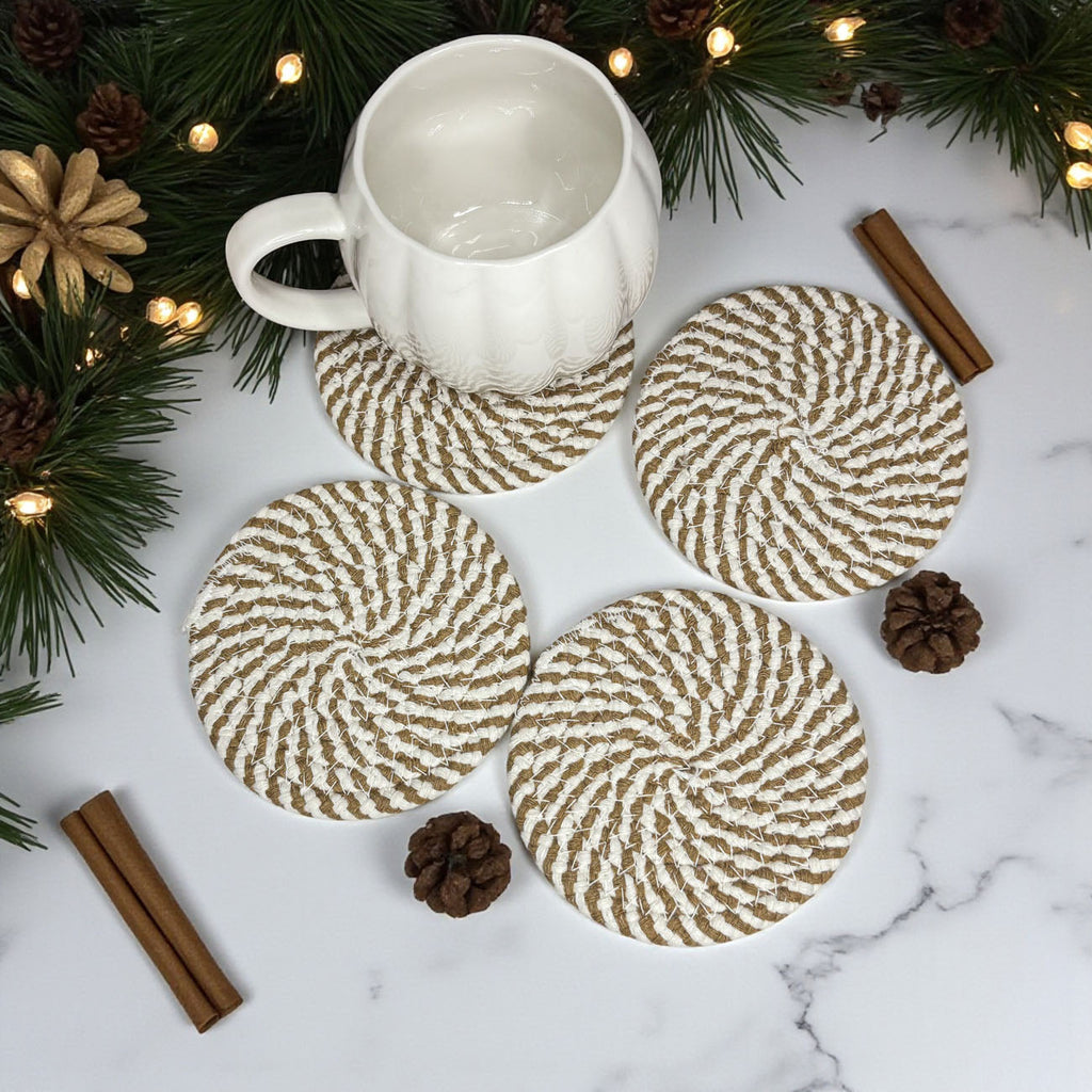 Braided Fall Fabric Coasters — Choice of Set