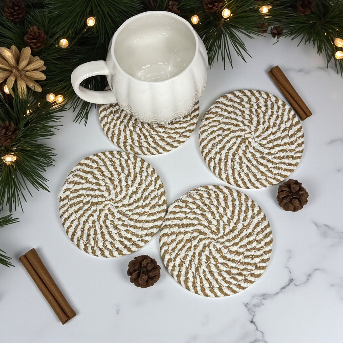 Braided Fall Fabric Coasters — Choice of Set