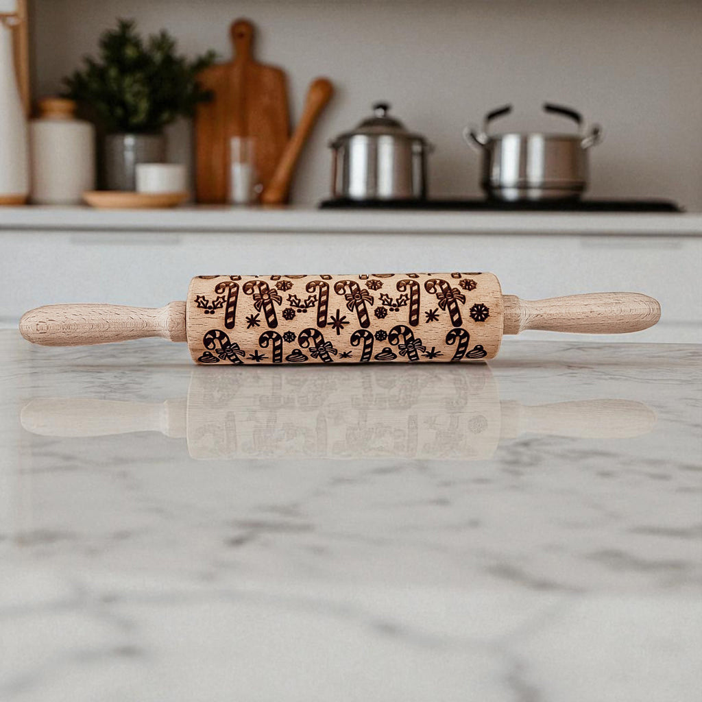 Christmas Embossed Rolling Pin — Choice of Design