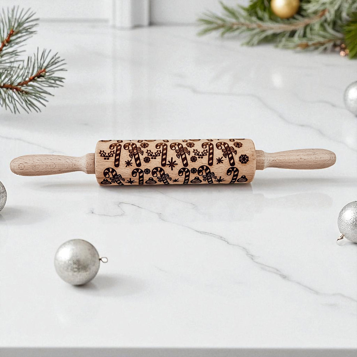 Christmas Embossed Rolling Pin — Choice of Design