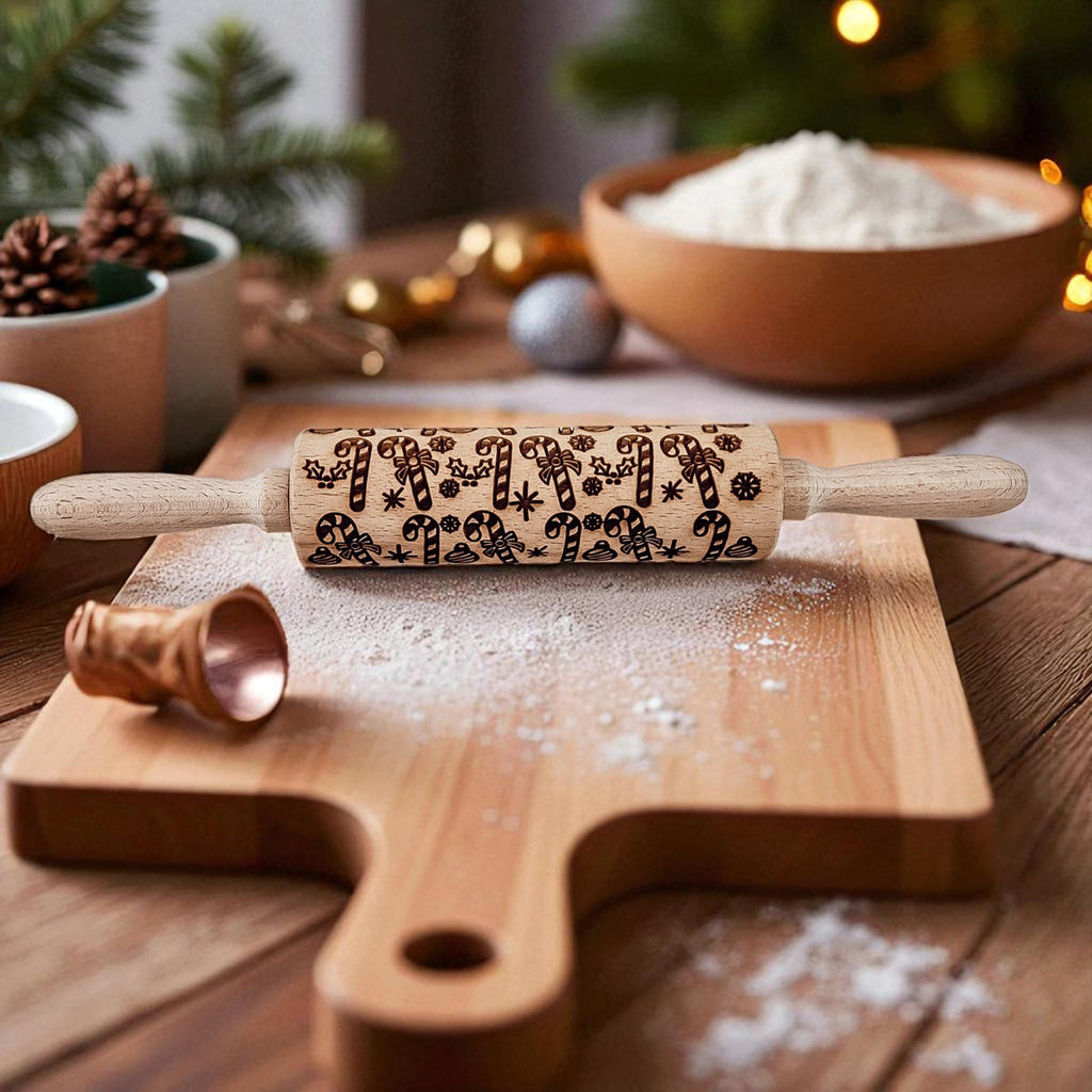 Christmas Embossed Rolling Pin — Choice of Design