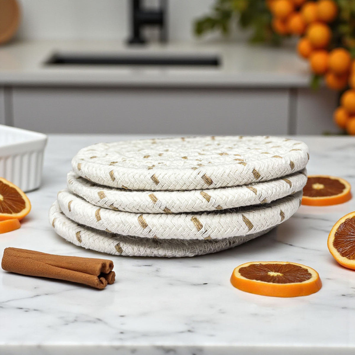 Braided Fall Fabric Coasters — Choice of Set