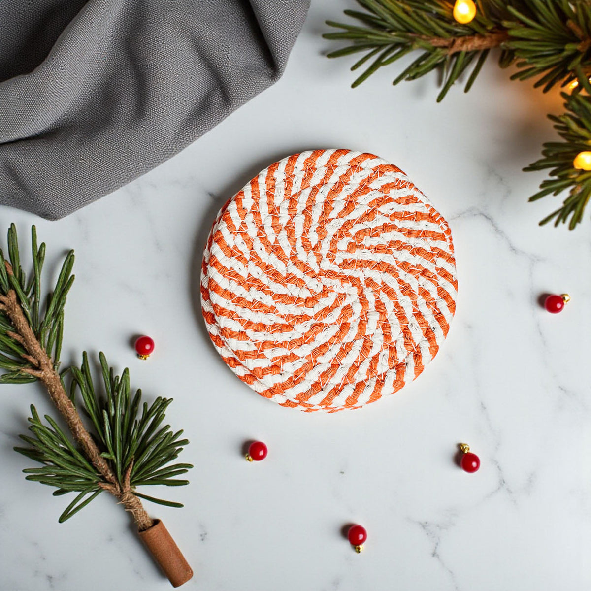 Braided Fall Fabric Coasters — Choice of Set