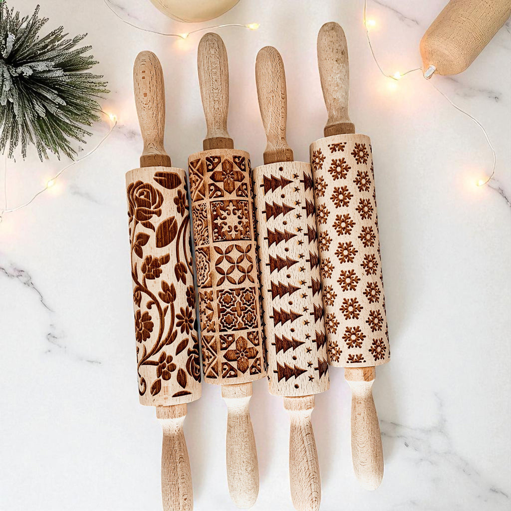 Christmas Embossed Rolling Pin — Choice of Design