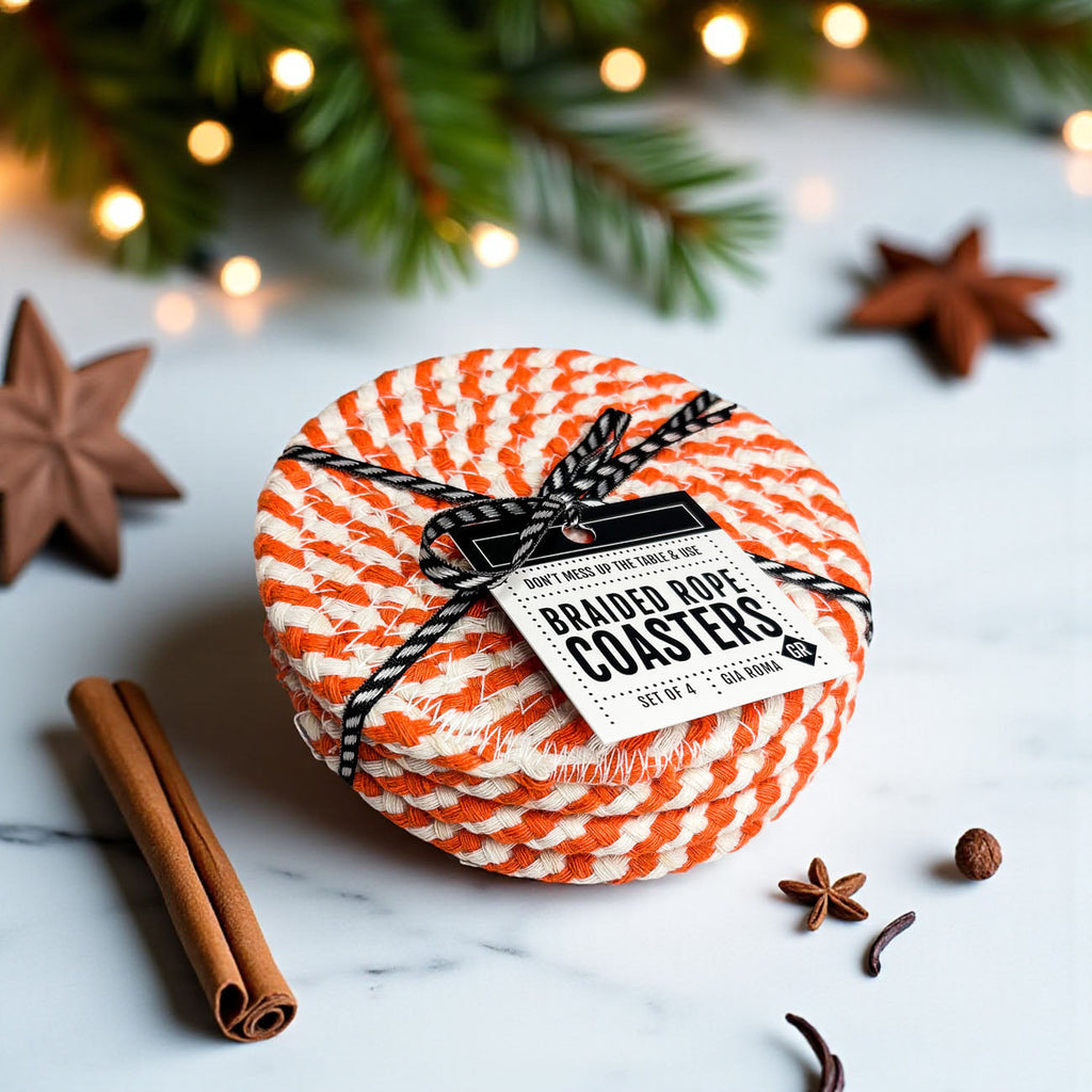 Braided Fall Fabric Coasters — Choice of Set