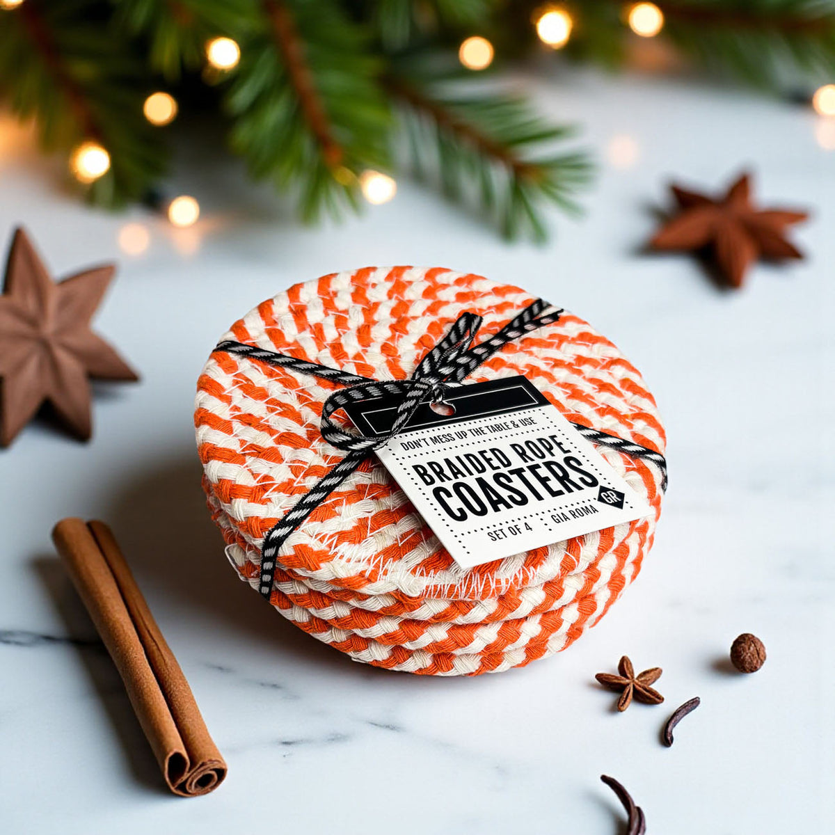 Braided Fall Fabric Coasters — Choice of Set