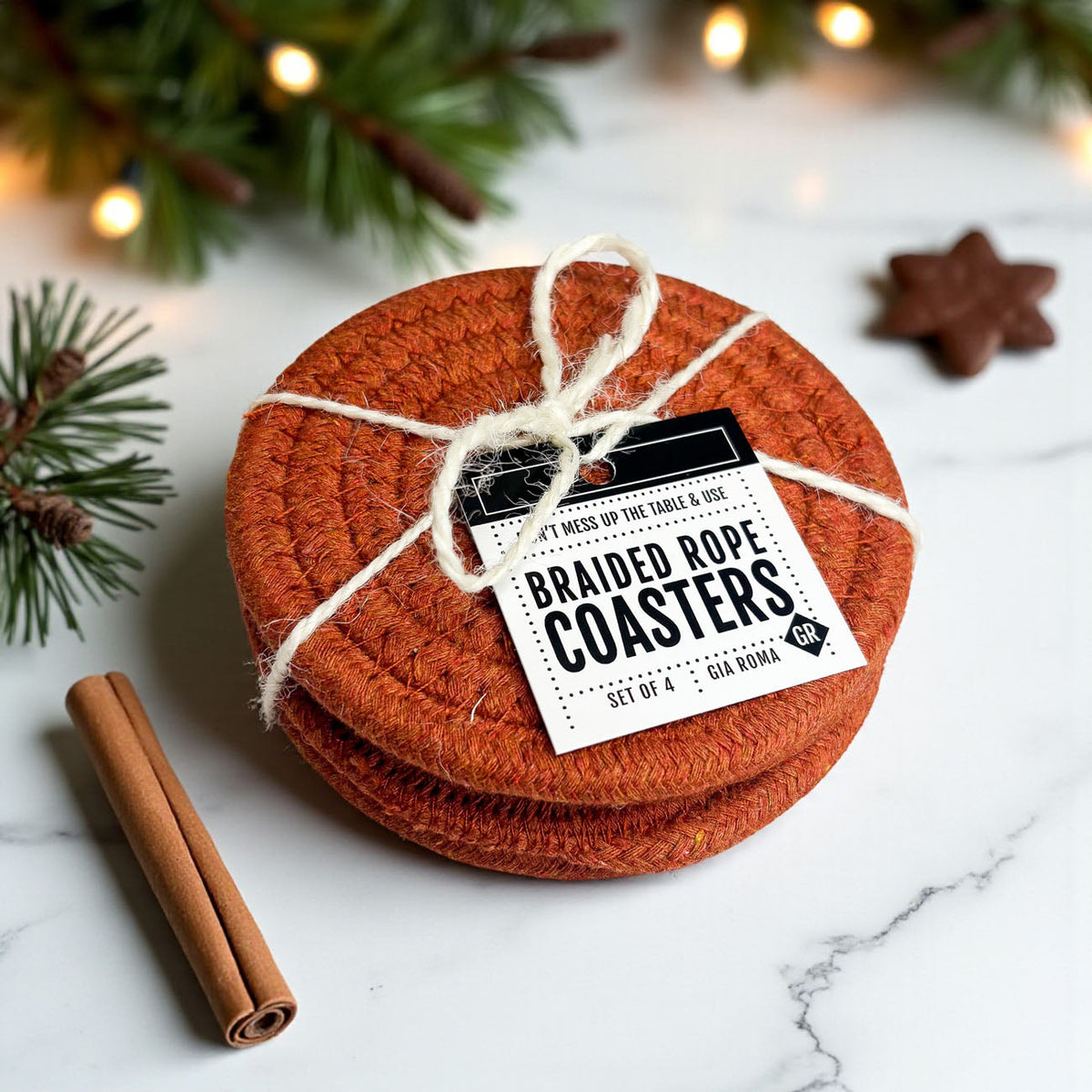 Braided Fall Fabric Coasters — Choice of Set