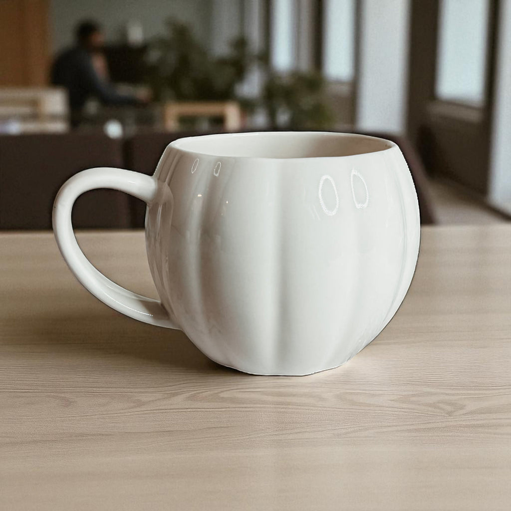 Pumpkin-Shaped Ceramic Mug — 16.8 oz